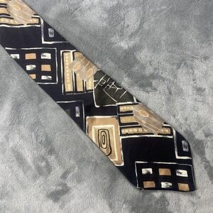 Bellini Tie Mens One Size Multicolor Abstract Geometric 100% Silk Woven